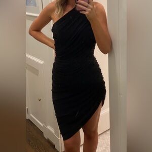 Elegant Black Ruched Dress